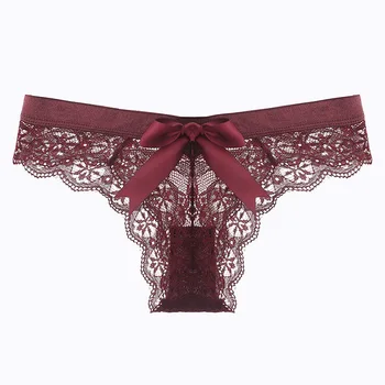 

Jeseca Japan Style Lace G-String Thongs Sexy Lingerie Women's Underwear Hollow Out Transparent Bowknot Women's Panties Underpant