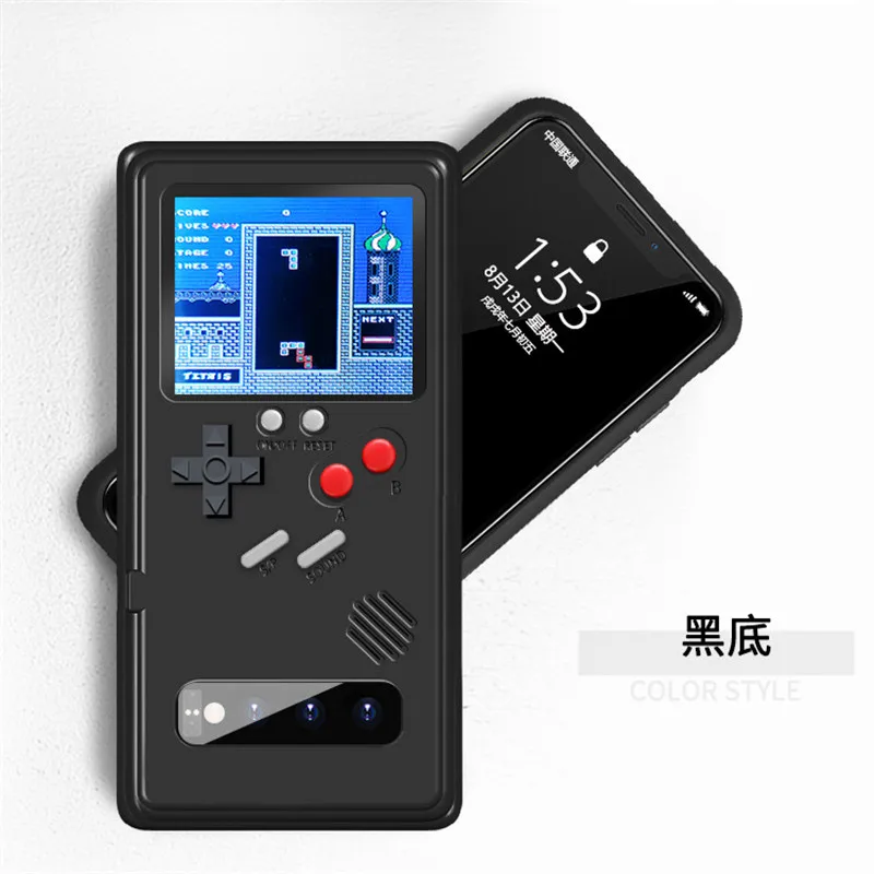 black Перезаряжаемый полноцветный игровой чехол для samsung Galaxy S10 Plus Note 10 plus Защитная крышка для игровой консоли в стиле ретро - Цвет: black