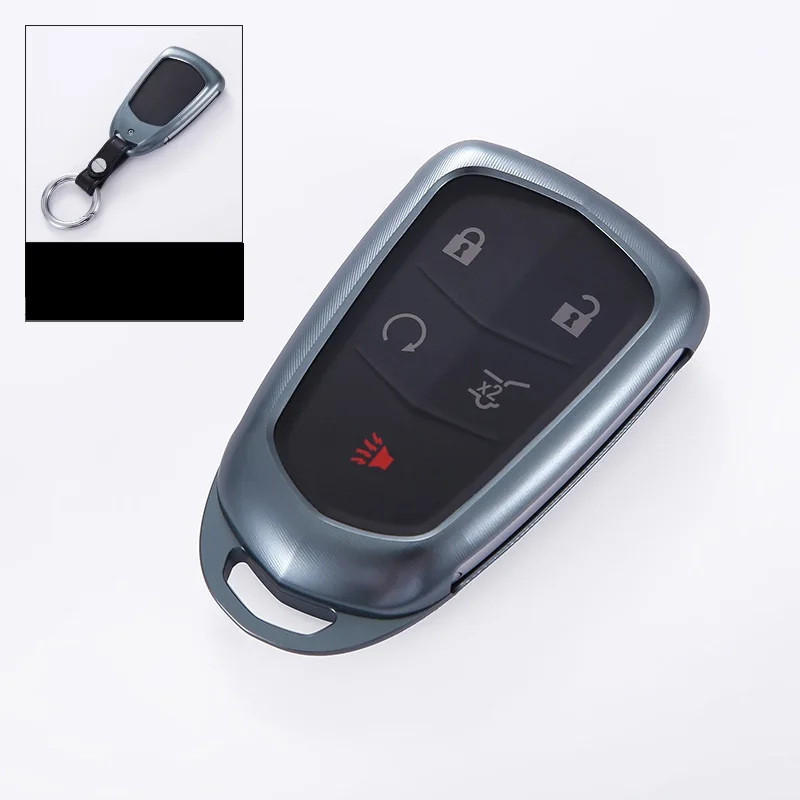 Автомобиль из алюминиевого сплава Key Holder крышка чехол в виде ракушки для Cadillac ESV Cadillac Escalade CTS XTS SRX от АТС CT5 XT5 XT6 - Название цвета: 01