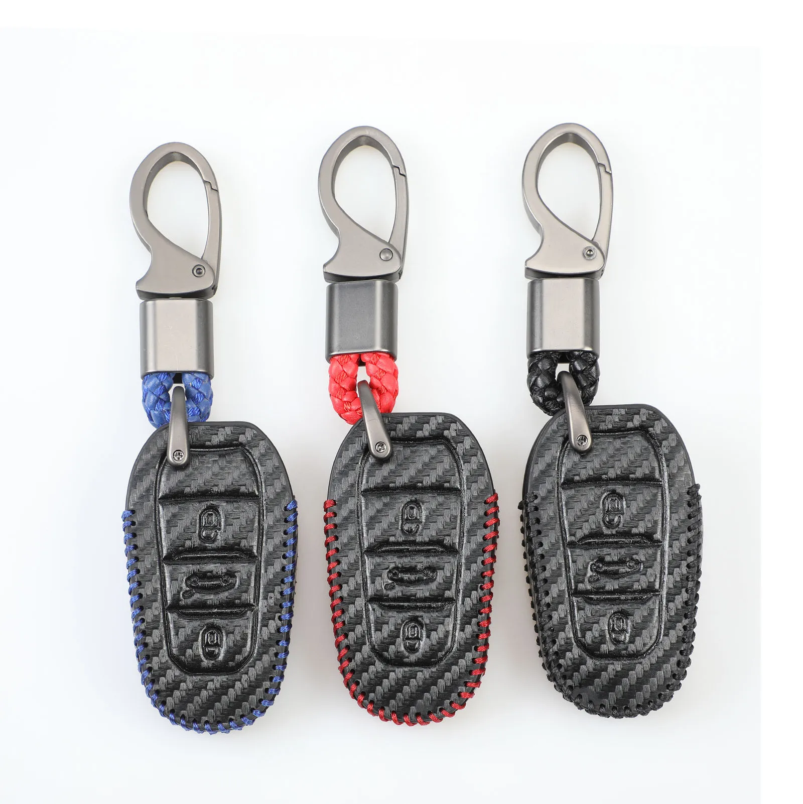 

jingyuqin Carbon Fiber Car Key Case Shell Cover For Citroen C4 CACTUS C5 C3 C6 C8 Picasso Xsara For Peugeot 3008 308 RCZ 508