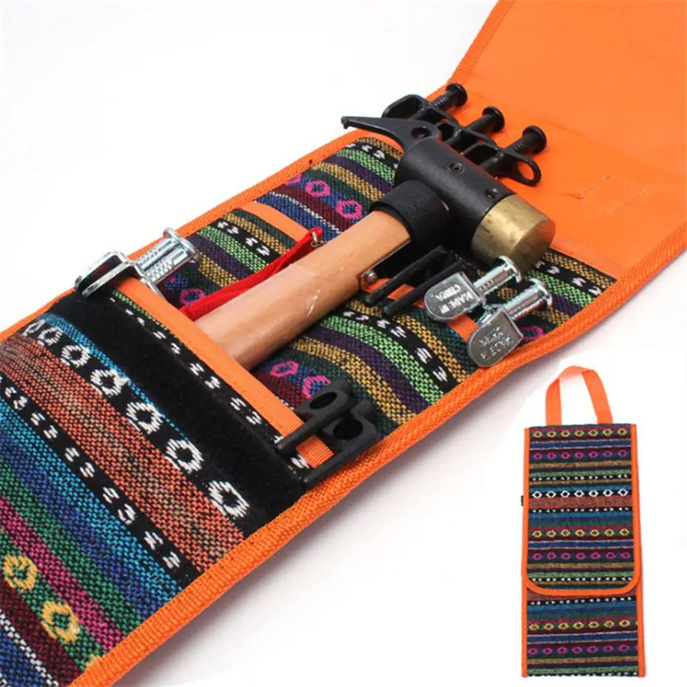 

Portable Camping Tent Nail Storage Bag National Style Printed Pouch Organizer with Handle for Hammer Camping Accessories New.