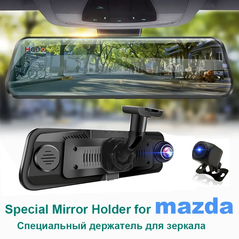 

HGDO H20S 10" Touch Screen Rear View Camera Mirror Car Dvr with Holder for Mazda 1080P Car DVR Dash Cam Auto Video Recorder