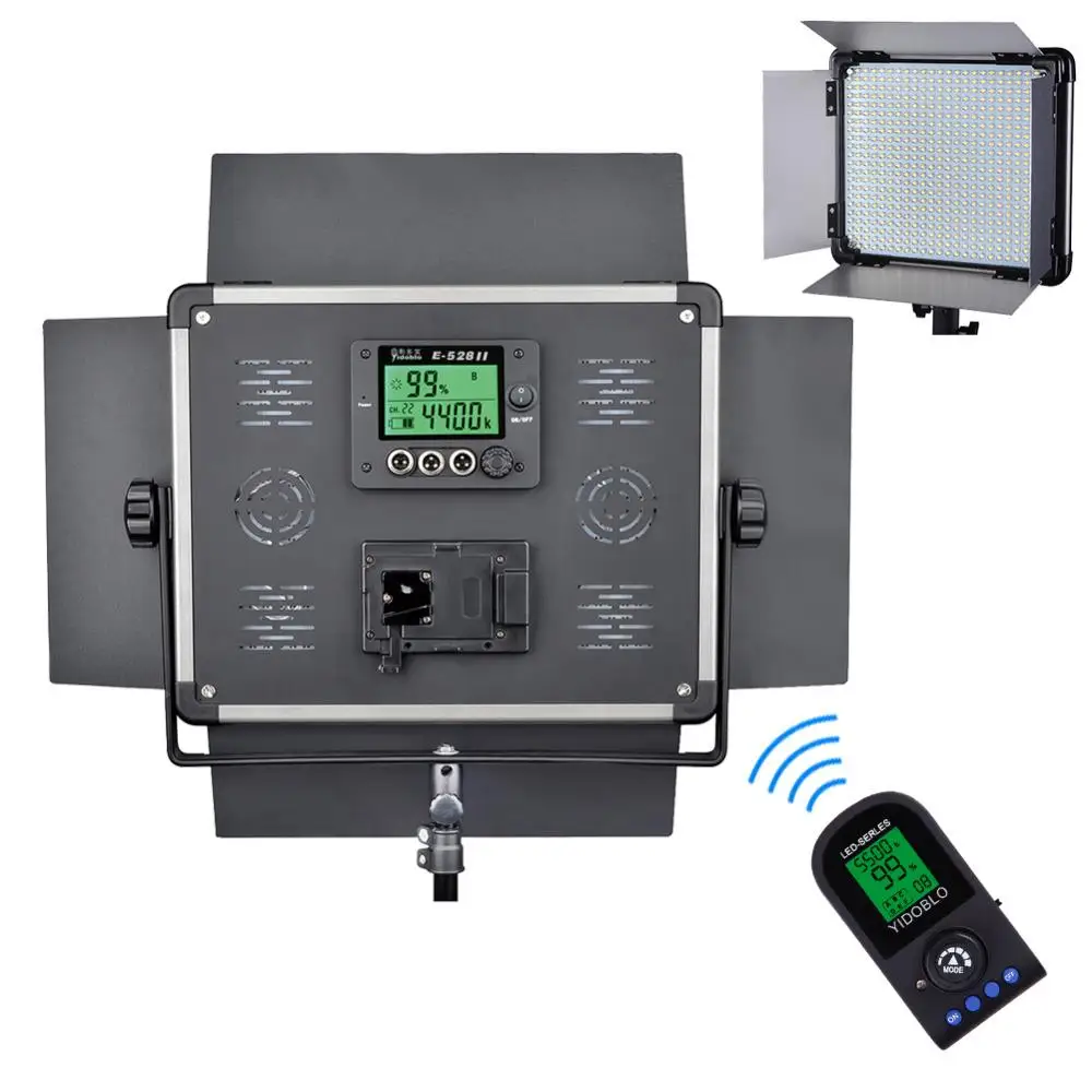 

DHL Free 1 pc Brand Dison Photography LED Lamp light LCD Screen RC E-528II 40W 1500 Lumen video light Studio led video Lighting