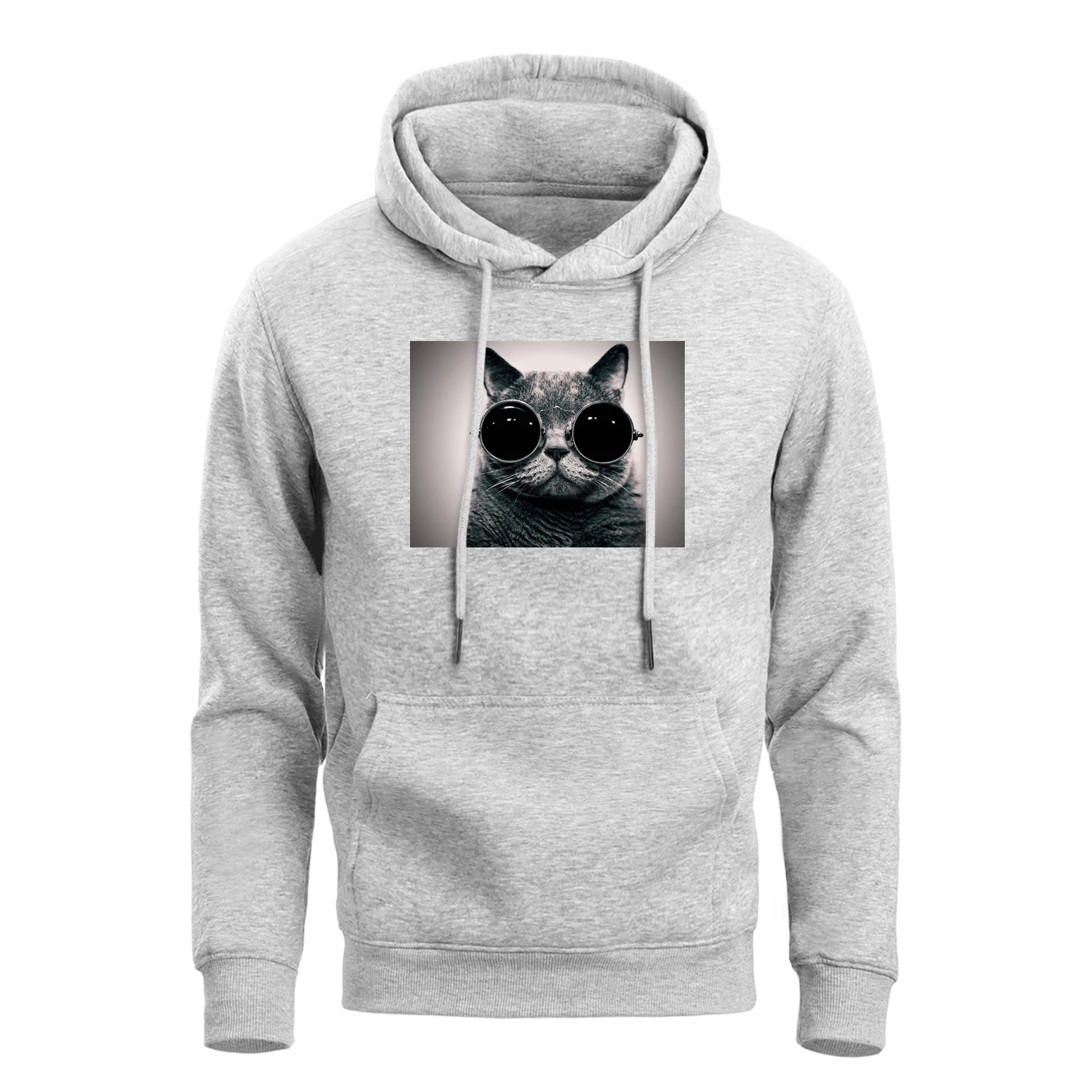 

Funny Cat Printed Animal Hoodies Sweatshirts Men 2019 Spring Autumn Fleece Casual Hoddie Harajuku Pollover Hip Hop Streetwear
