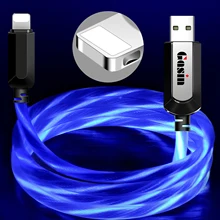 Стример Магнитная Зарядка линия данных будет светиться для Apple Run Android универсальный красочный Мобильный автомобиль светящийся быстрый заряд тип-c