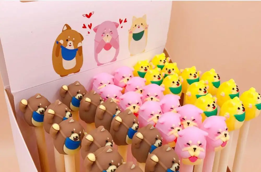 creative popular happy bear gel pen cute cartoon neutral pen student prize pen office black writing pen promotion pen 36pc/lot