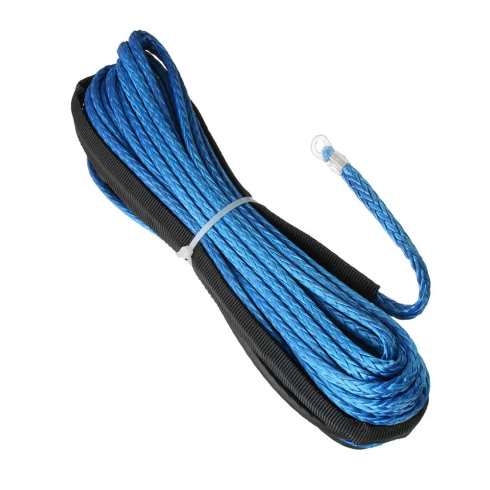Высококачественные материалы для мотоцикла внедорожная синяя лебедка трос буксировочный шнур с оболочкой 15 метров прочный