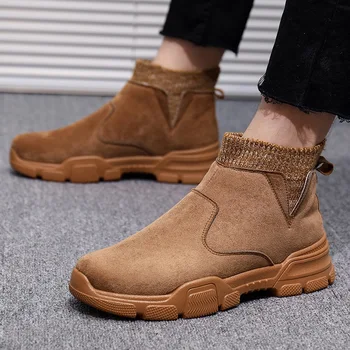 

PP5 Martin boots men's autumn breathable British high-top shoes men's tooling trendy shoes middle-top men's boots outdoor