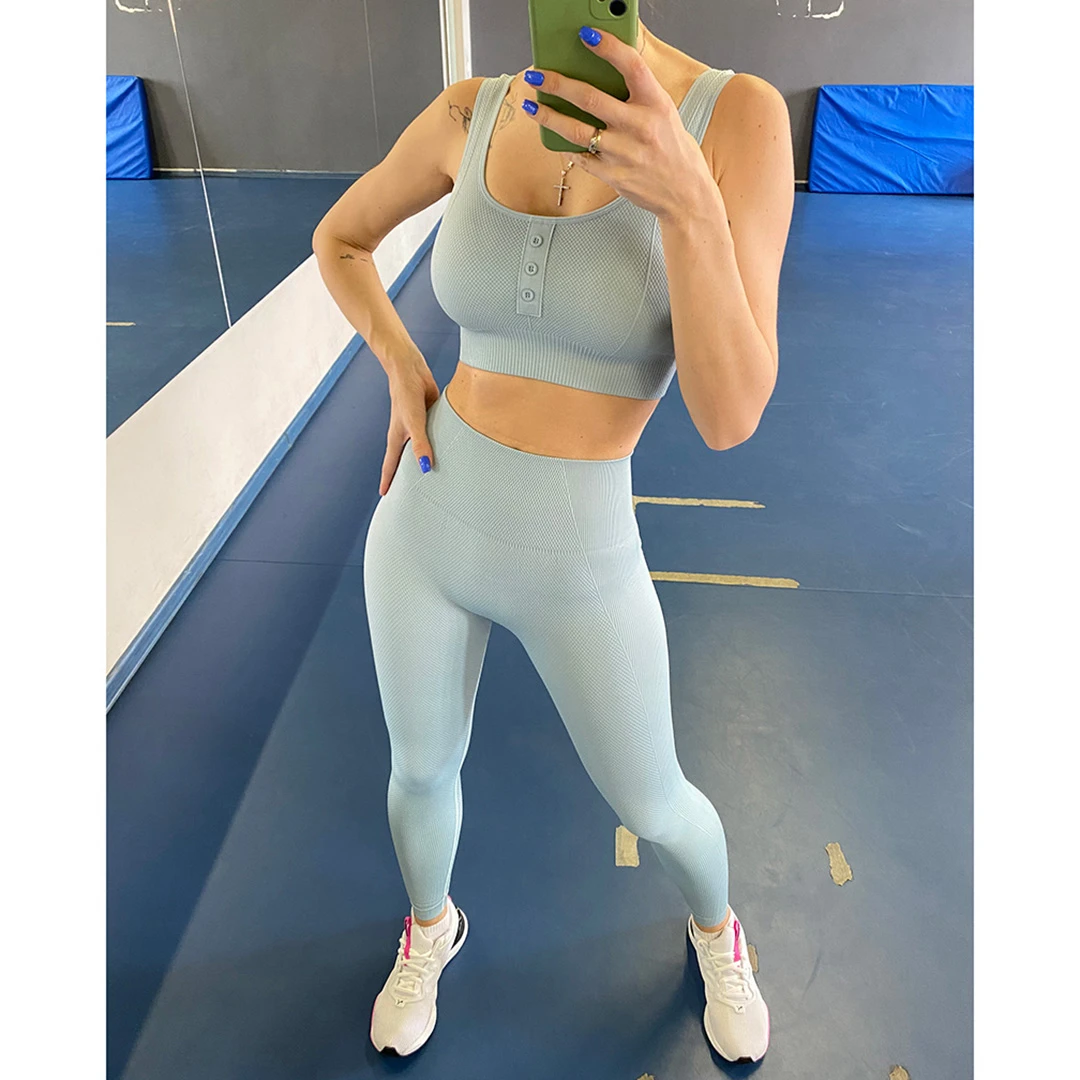 5 Color Yoga transparente ropa de las mujeres deportes Leggings cortos correr entrenamiento ropa para mujeres equipo de gimnasio A005G|Conjuntos de yoga| -