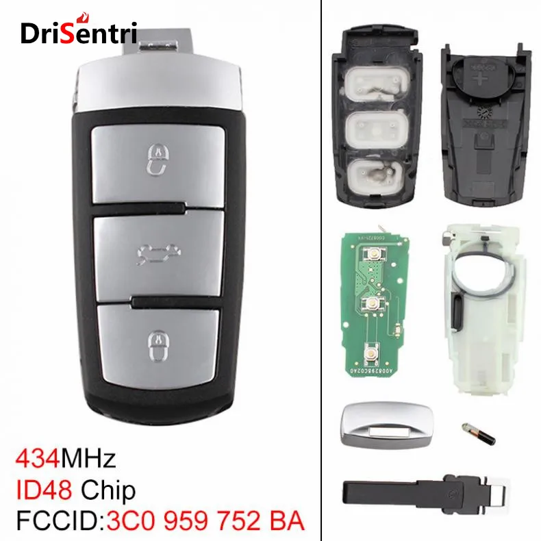 Keyless Uncut Флип дистанционный смарт ключ-брелок с ID48 чип 3C0959752BA для-VW for-Passat B6 3C B7 Magotan CC список