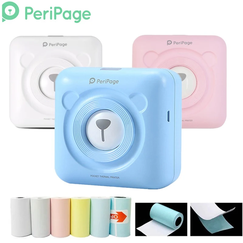 

Mini Portable Thermal Bluetooth Printer 58mm Handheld Pocket Photo Printer For Mobile Android iOS Phone PeriPage Christmas Gift