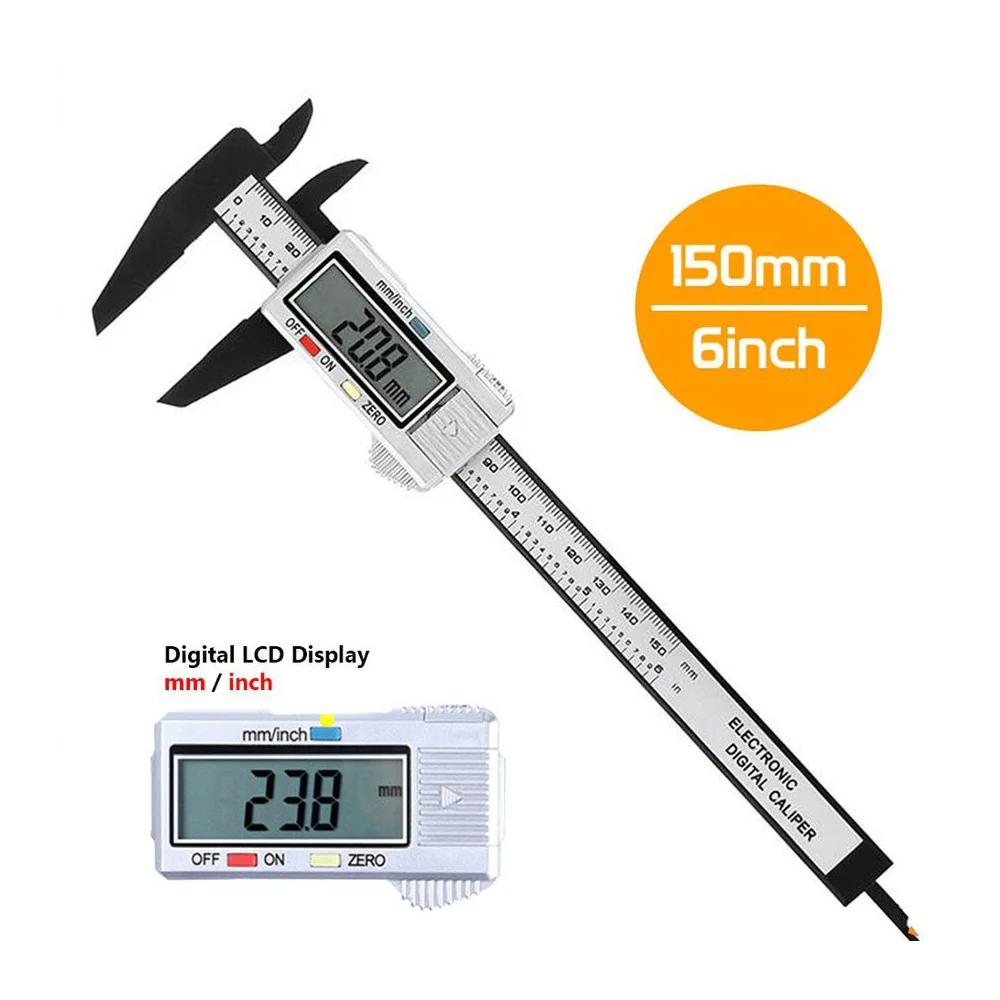 

100mm 150mm Electronic Digital Caliper Carbon Fiber Vernier Caliper Gauge Micrometer Measuring Tool Digital Ruler new