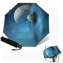 Автоматический качественный зонт, 3 складной, ветрозащитный, для путешествий, открытый, Женский Зонт от дождя для мужчин и женщин, с принтом, Paraguas, зонтик