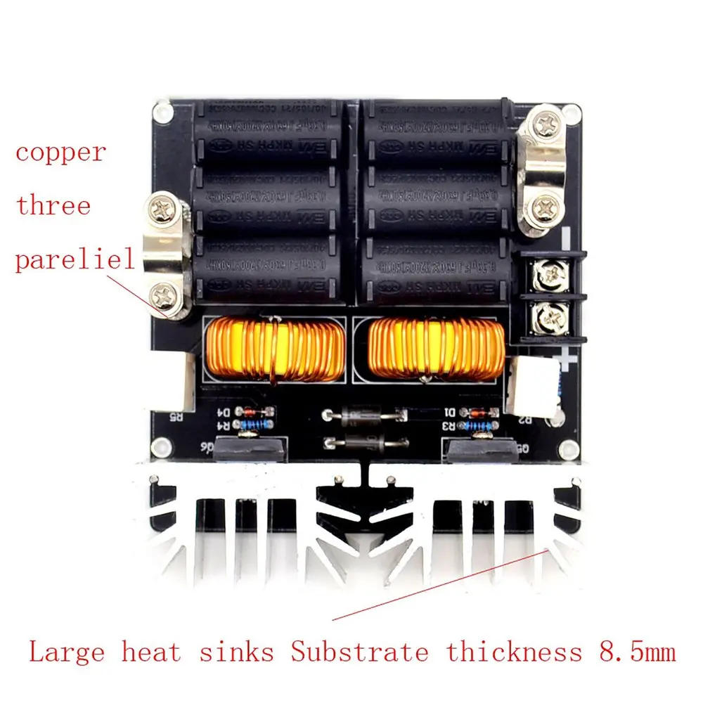 Низкий Zvs 12-48V 20A 1000W низковольтная индукционная нагревательная плата высокочастотная индукционная нагревательная машина модуль