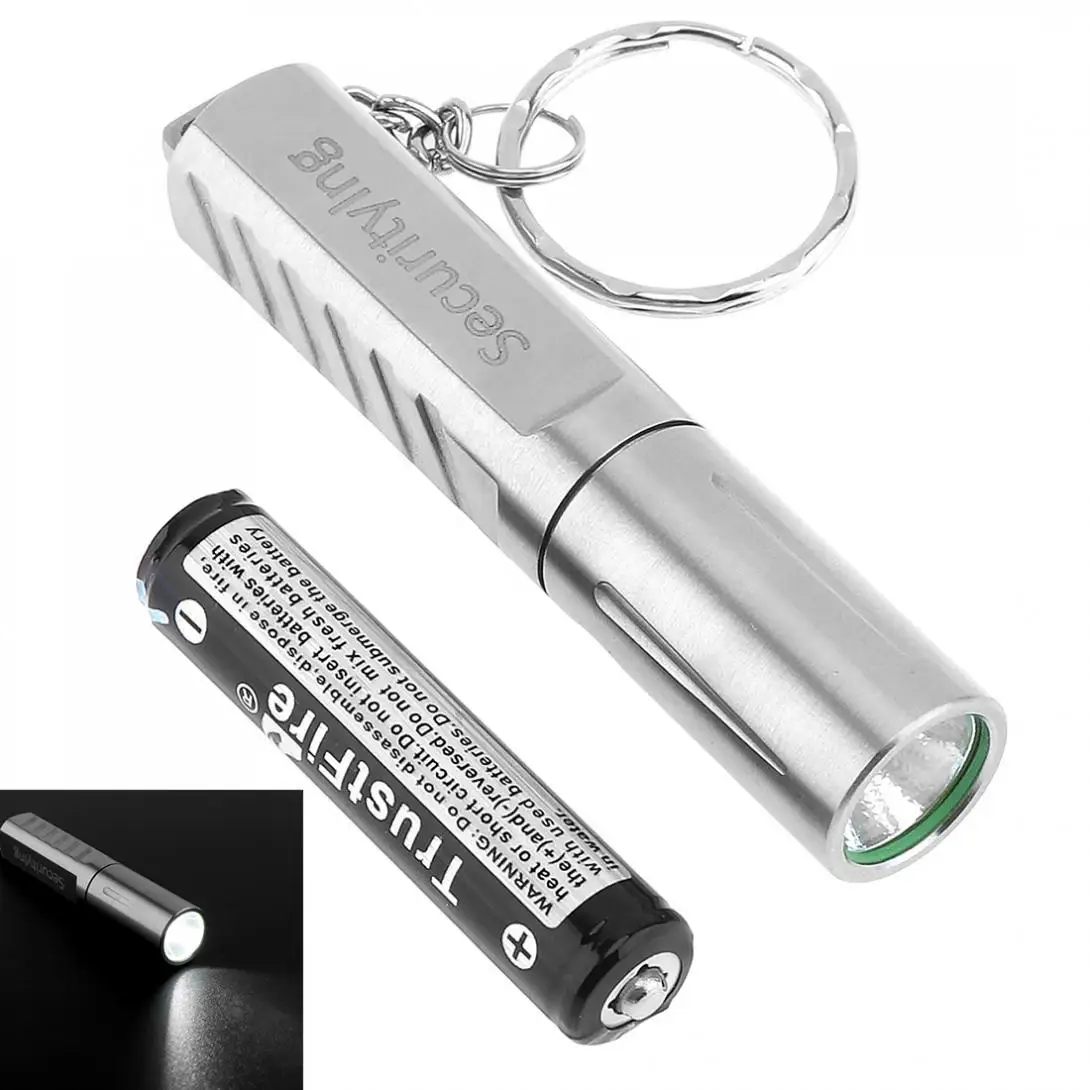 

SecurityIng Mini LED Flashlight 200LM XPG-R5 LED Stainless Steel Sturdy Portable Flashlight Powered by AAA Battery for Hiking