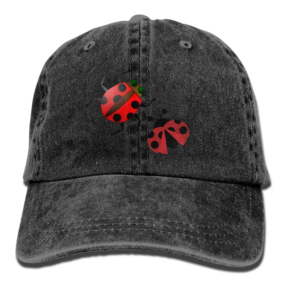 Tsdfcунисекс взрослая насекомое Божья коровка промытая джинсовая хлопковая Спортивная уличная бейсбольная Кепка Регулируемый один размер