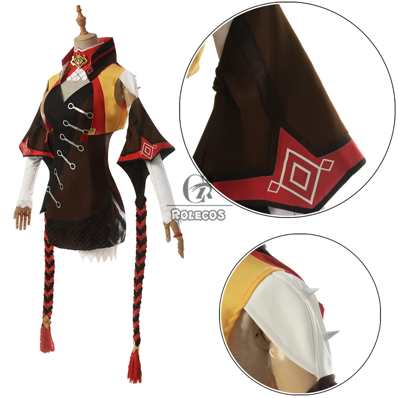 Cosplay Costume ROLECOS Genshin Impact XINYAN Cosplay Costume Game Genshin Impact Cosplay Costume for Women Halloween Suit Sexy Outfit
