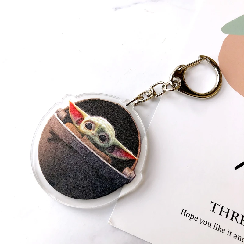 

6 styles Yoda Baby Cartoon keychain Women and Men Key Chain Cute Anime Cartoon Kids Key Ring Gift