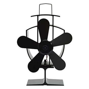 

HOT-Fireplace 5 Blade Heat Powered Stove Fan Log Wood Burner Eco Friendly Quiet Fan Home Efficient Fast Heat Distribution