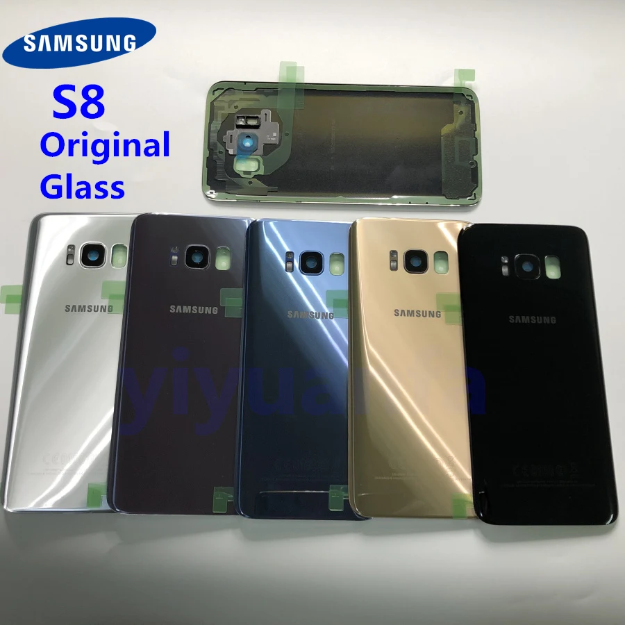 S8 оригинальный аккумулятор задняя крышка стеклянная дверь Корпус Замена для Samsung