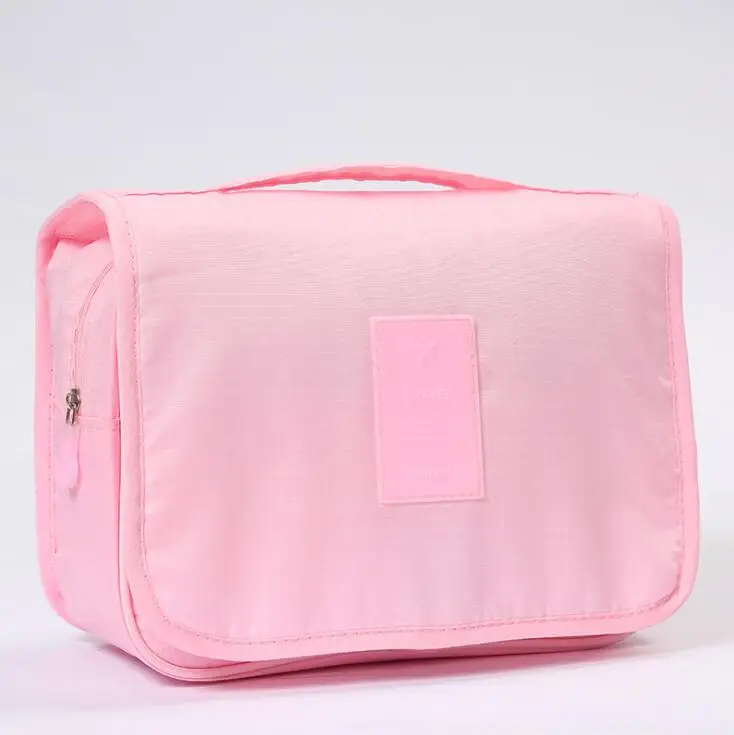 Тип крючка многофункциональная дорожная косметичка Женская сумочка для косметики туалетные принадлежности Органайзер водонепроницаемые женские косметички для хранения - Цвет: Розовый