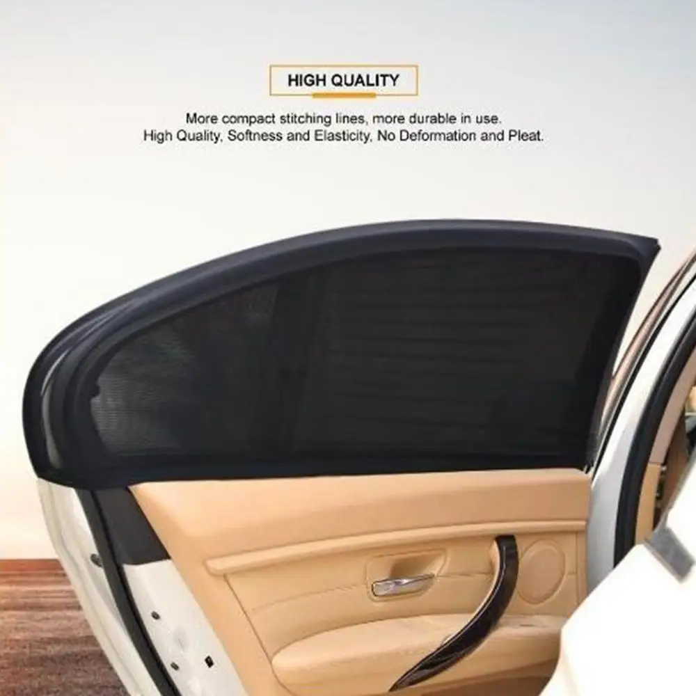 

Car Rear Window Sunshade Black Gauze Mesh Side Window Sunshade Sun Shade Anti-Mosquito Camping Essential