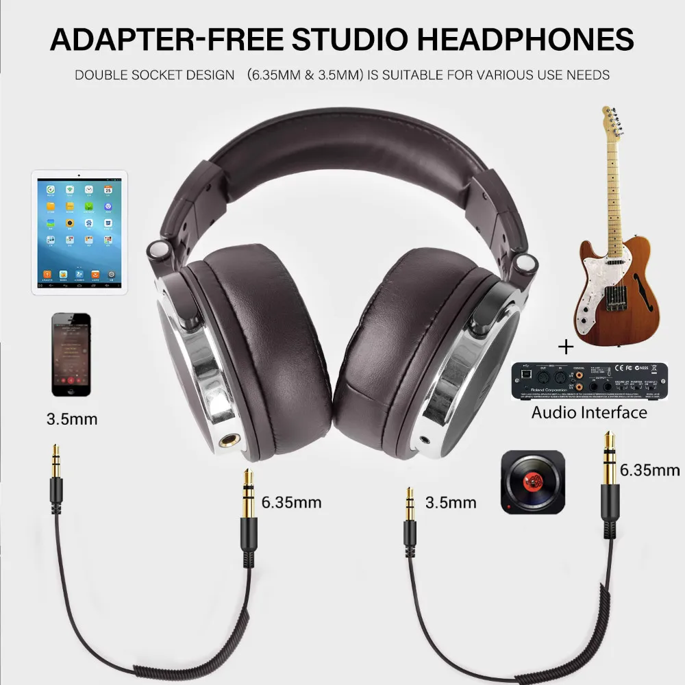 US $30.40 Oneodio Foldable OverEar Wired Headphone For Phone Computer Professional Studio Pro Monitors Music Dj Headset Gaming Earphone