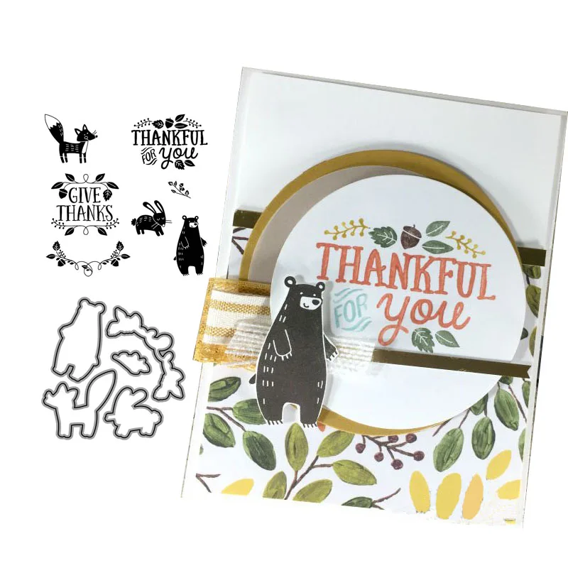 

Metal Cutting Dies and Rubber Stamps Scrapbooking Thankful You Craft Stencil Card Make Album Sheet Decoration 2019 New Die Cut