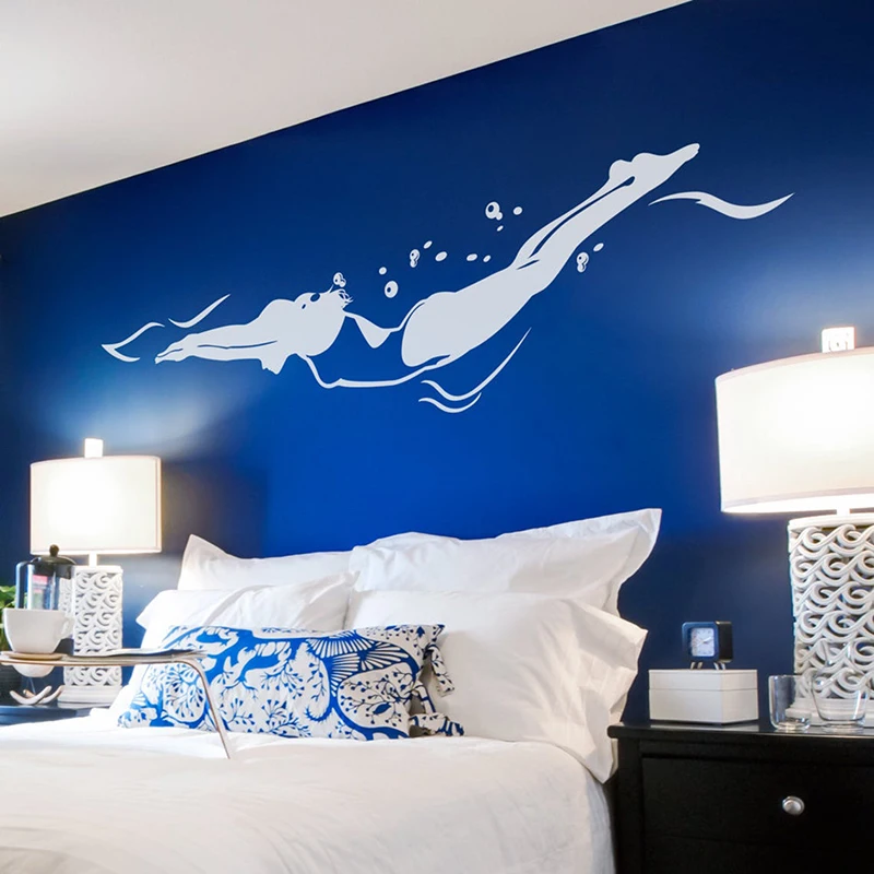 Freestyle Swimmer Wall Decal Gift For Swimming Club Art Vinyl Sticker Pool Decor Sports Room Decoration Z389 | Дом и сад