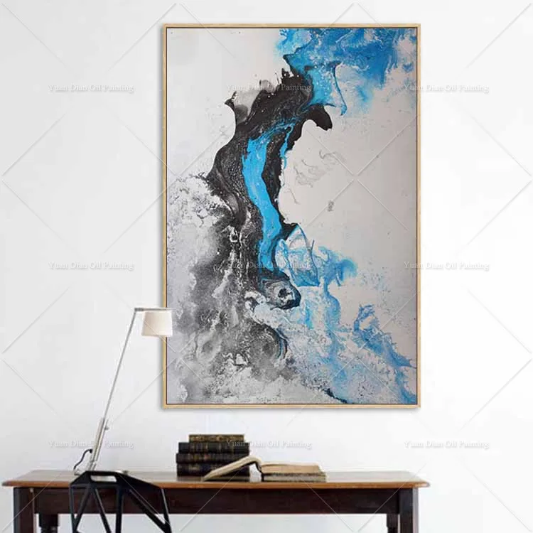 

Black Sea Flying Abstract Canvas Painting Living Room Restaurant Interior Decoration Picture Wall Art Hand Painted Oil Painting