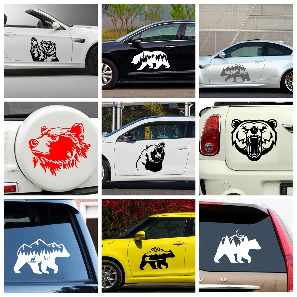 新デザイン激しいクマステッカー車用ビニール車デカール山クマ窓ドア車体ドアステッカー壁画 Car Stickers Aliexpress