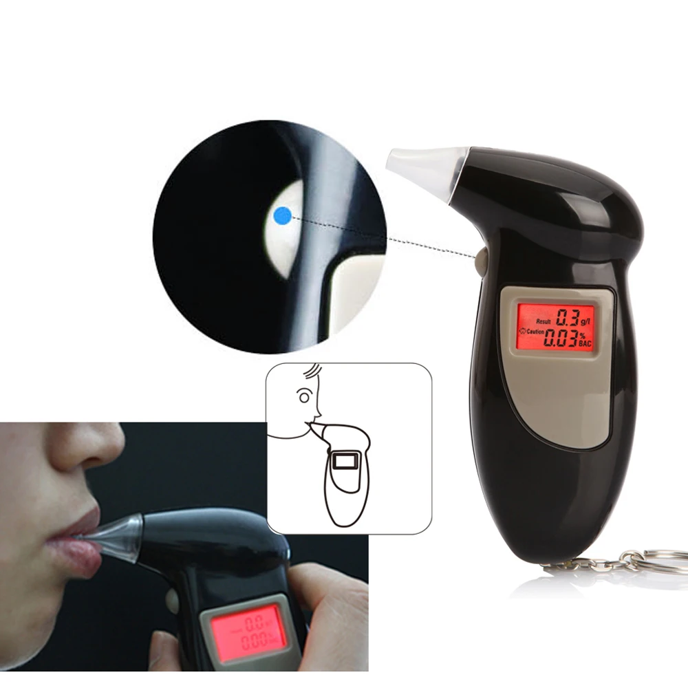 

Digitale Adem Alcohol Tester Blaastest Audible Alert LCD Display Gas Gas analyzer monitor Halfgeleiders Oxide Alcohol Sensor