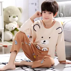 H5657 с мультипликационным принтом для мальчика, пижамы на весну и осень в Корейском стиле; удобная Ночная Сорочка Ночное белье, одежда для