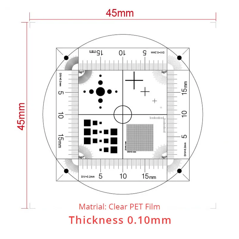

Transparent PET Microscope Micrometer Calibration Ruler multi pattern