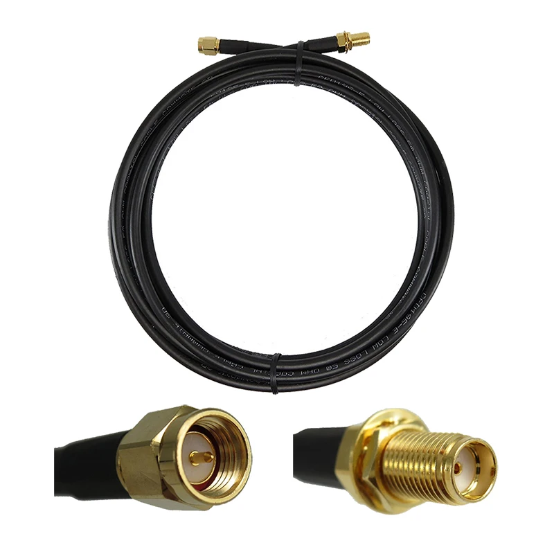 Coax Extension Cable - SMA Male to Female Antenna Lead Extender for 50 ohm Radio/RF Use Black+Gold | Компьютеры и офис
