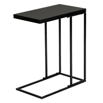 

Artisasset Black Mdf Countertops Grey Wrought Iron Base Single Layer Snack Table Home Corner Home High Desk Rack For Decor