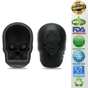 

Single Large Silicone Skull Accessories Ice 3D Skeleton Cube Tray Chocolate Cake Kitchen Candy Mold Release Mold Soap Fun