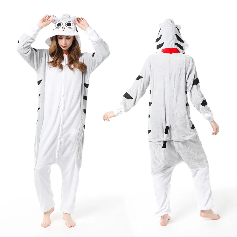

The new winter 2020 men's Universal Flannel cartoon animal one-piece pyjamas for warm and lovely couples 15