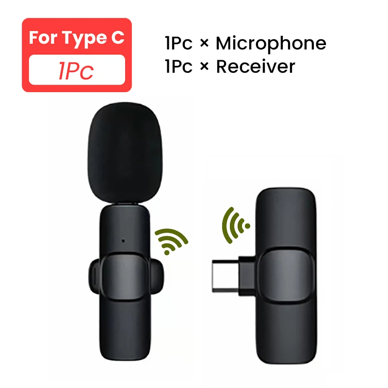 For iPhone Wireless Lavalier Microphone Portable Audio Video Recording Mini Mic Live Broadcast Gaming Android Phone Microfonoe bluetooth microphone Microphones