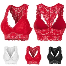 

Women Fashion Lingerie Underwear Crop Top Lace Bralette Push Up Bra Glamour Solid Color Lace Bra Underwear Female Sexy Spandex