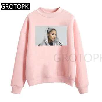 

Ariana Grande Female Sweatershirt Streetwear Women Clothes 2019 Harajuku Top Popular Graphic Tee White Pink Hoodie