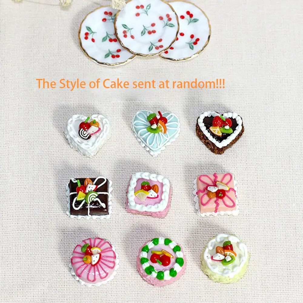 Miniature Dollhouse Food 1:12 Halloween or Christmas Fruit Chocolate Cake + Saucer for Blyth Barbies BJD Doll Accessories 3