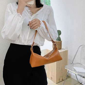 

PU Leather Pure Color Chain Tote Women Casual Shoulder Messenger Bags Purses Youth Ladies Simple Versatile Bag