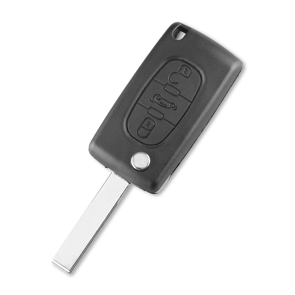 KEYYOU 3 кнопки флип дистанционного ключа автомобиля 433 МГц ID46 чип Fob для peugeot 207 307 308 407 607 с HU83 лезвие CE0523 авто ключ