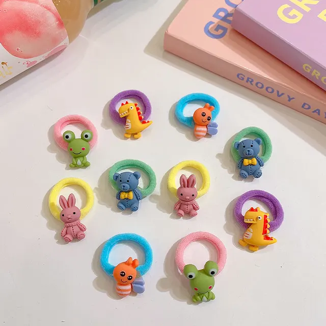 100Psc/Set Lovely Colorful Hair Bands For Girls Nylon Hair Ties Kids Candy Color Elastic Rubber Band Scrunchie Hair Accessories 10pcs-26