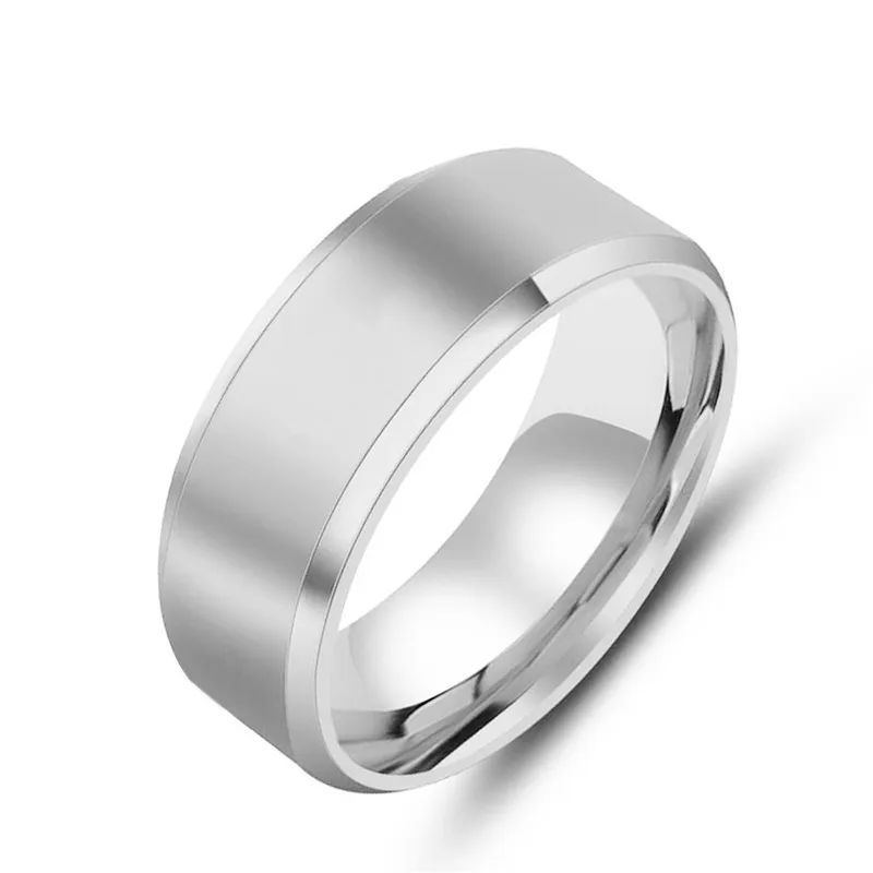 4-8 мм кольцо из нержавеющей стали мужские модные титановые кольца для женщин ювелирные изделия OC1 - Цвет основного камня: 8mm Silver