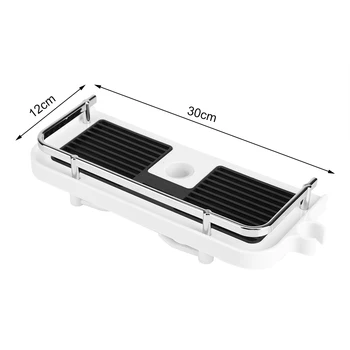 

ABS Shower Tray Rack Set Lift Rod Shower Bracket Bathroom Rack Bathroom Shelf Organizer Shower Rack Bath Storage Holder