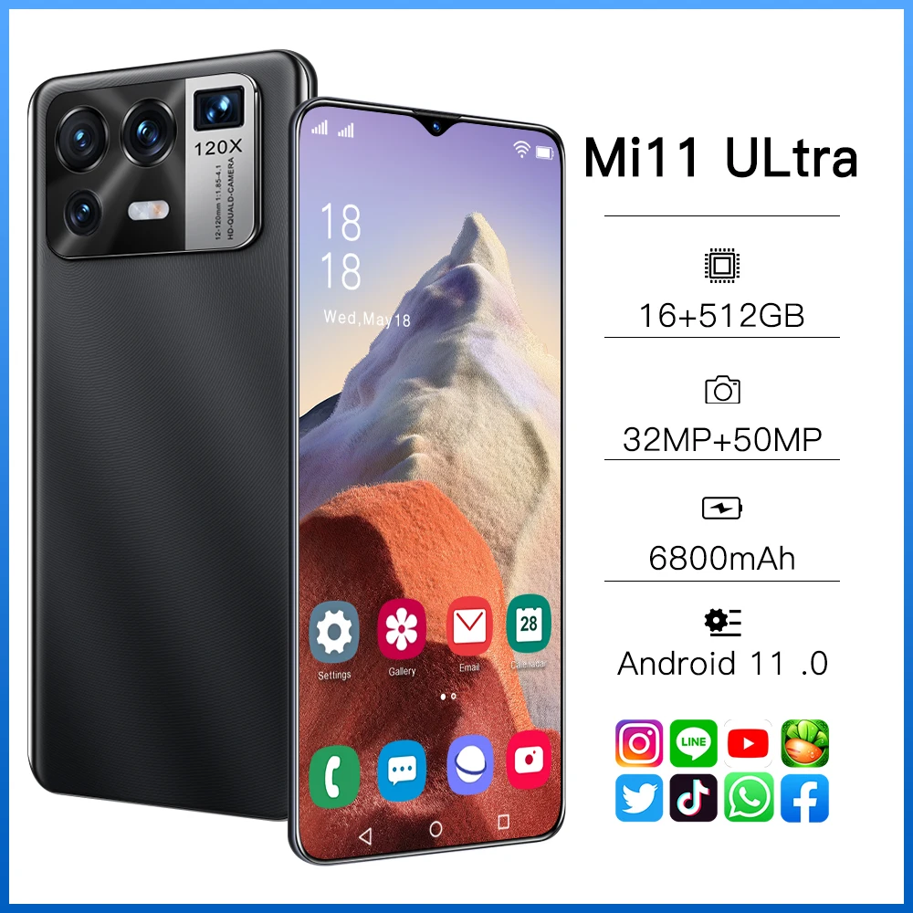 Смартфон Xiaomi 11 Ultra 16 + Глобальная версия ГБ 5G мАч Android 6 7 &quot 512&quot | Мобильные