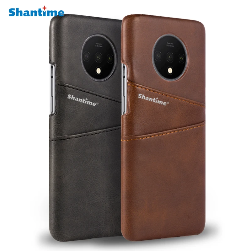 PU Leather Back Cover For Oneplus 7T Phone Case For Oneplus 7T 5G Business Card Slot Case Cover
