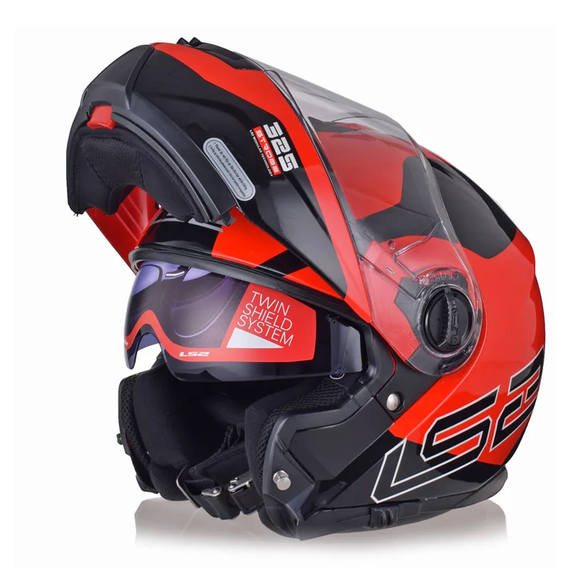 Zone Black Red LS2 FF325 стробоскоп модульный мотоциклетный шлем Filp up Dual Visors Casco Moto Capacetes De Motociclista профессиональные Шлемы - Цвет: Zone Black Red